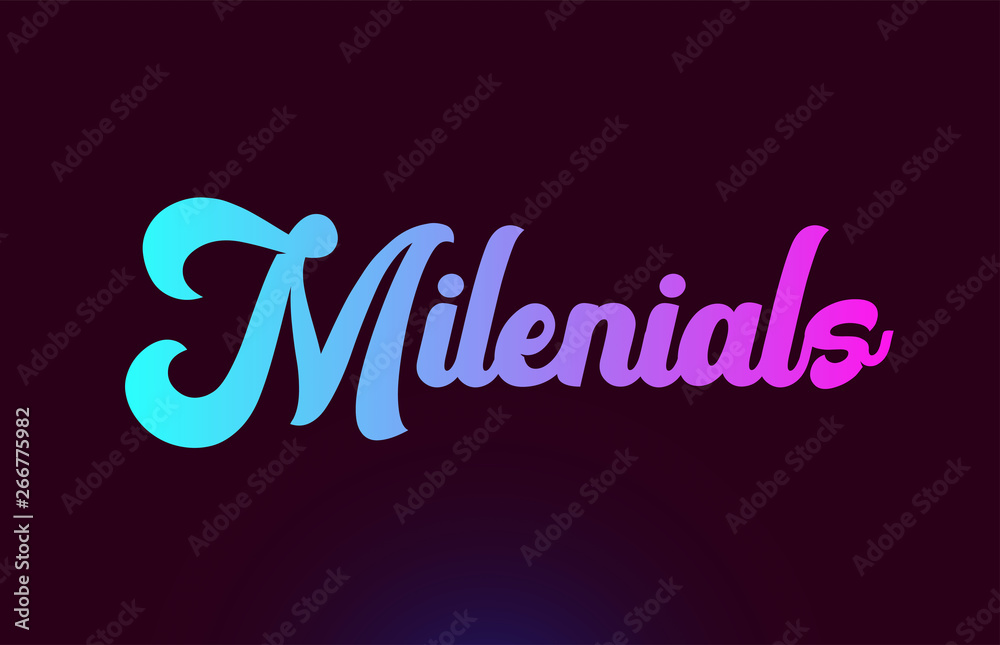 Milenials pink word text logo icon design for typography