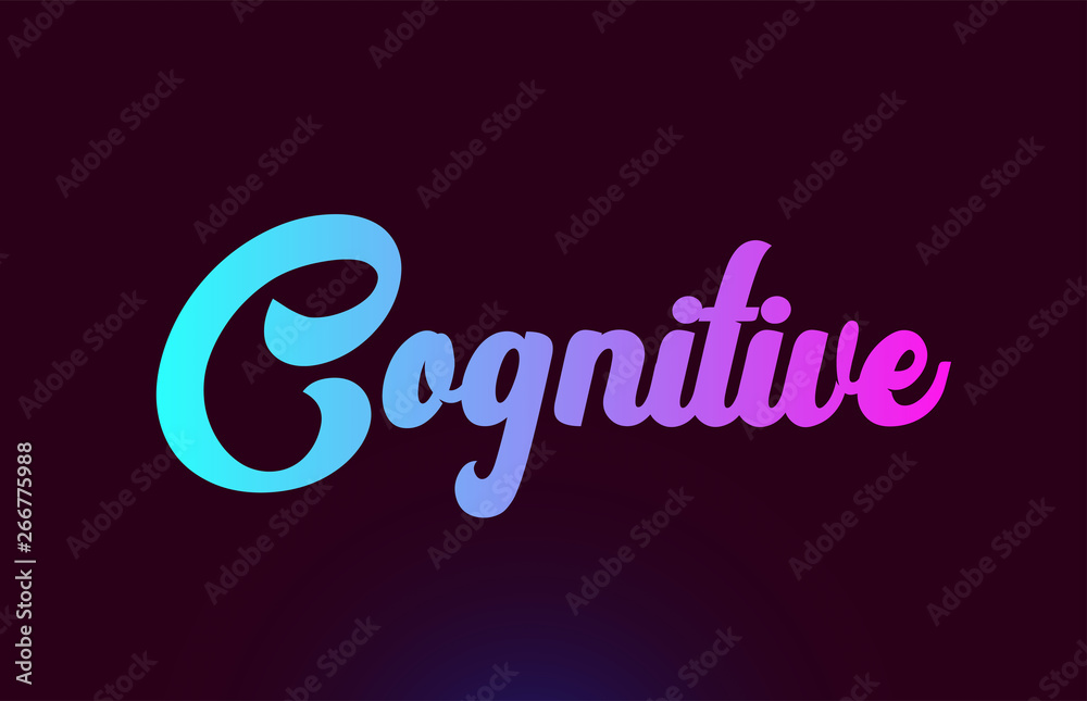 Cognitive pink word text logo icon design for typography