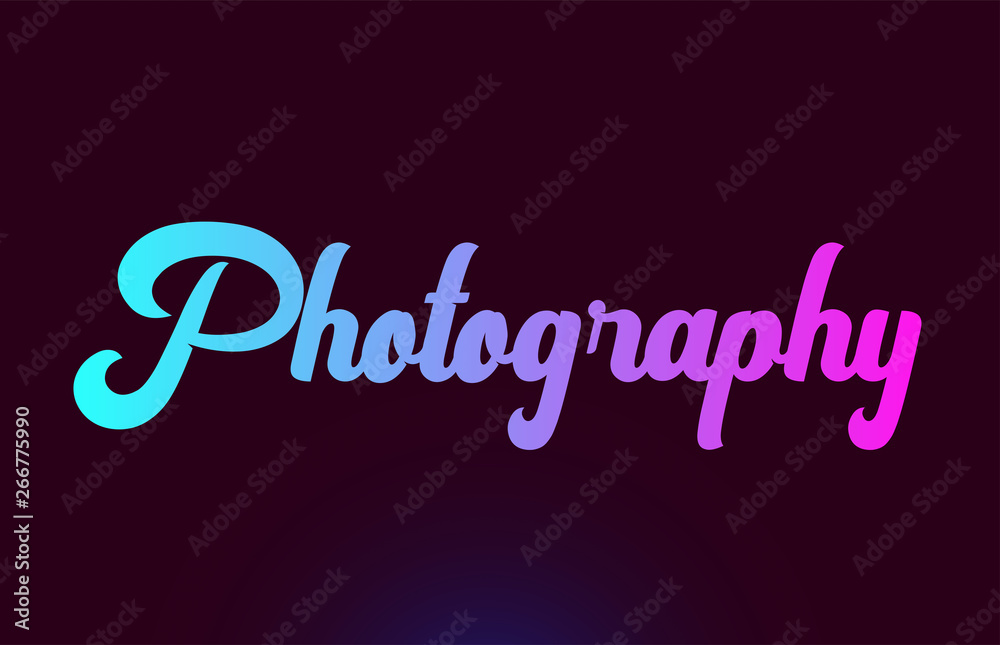 Photography pink word text logo icon design for typography