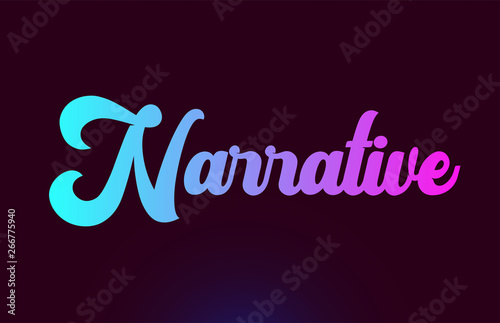 Narrative pink word text logo icon design for typography