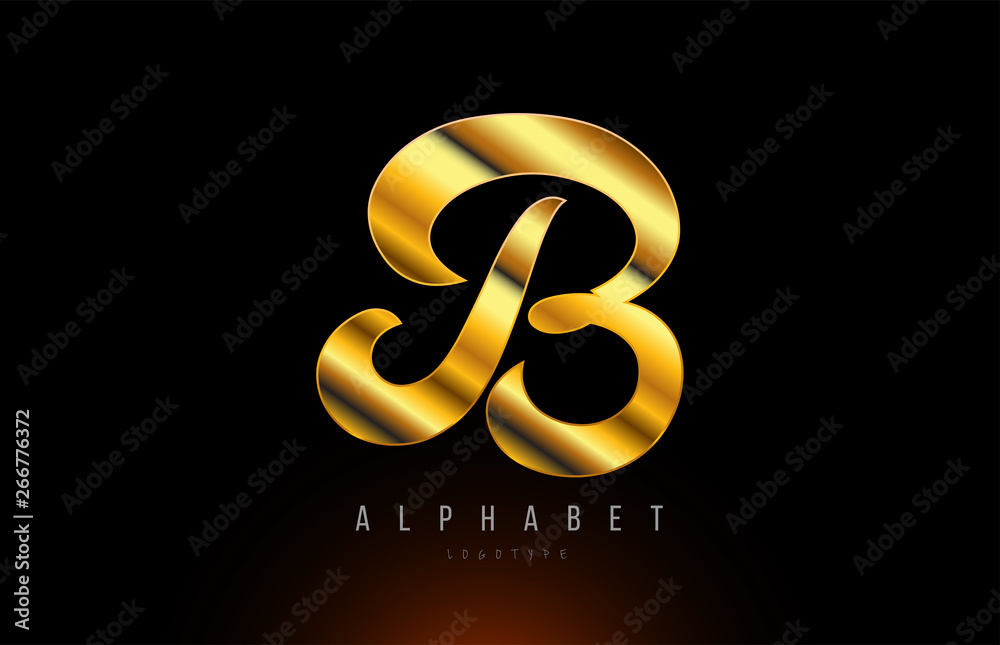 Gold golden B alphabet letter logo company icon design Gold golden B alphabet letter logo company icon design