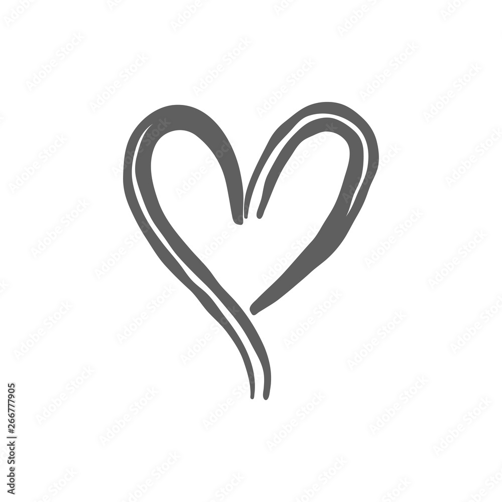 Hand drawn heart doodle. Love symbol. Hand drawn heart doodle. Love symbol.