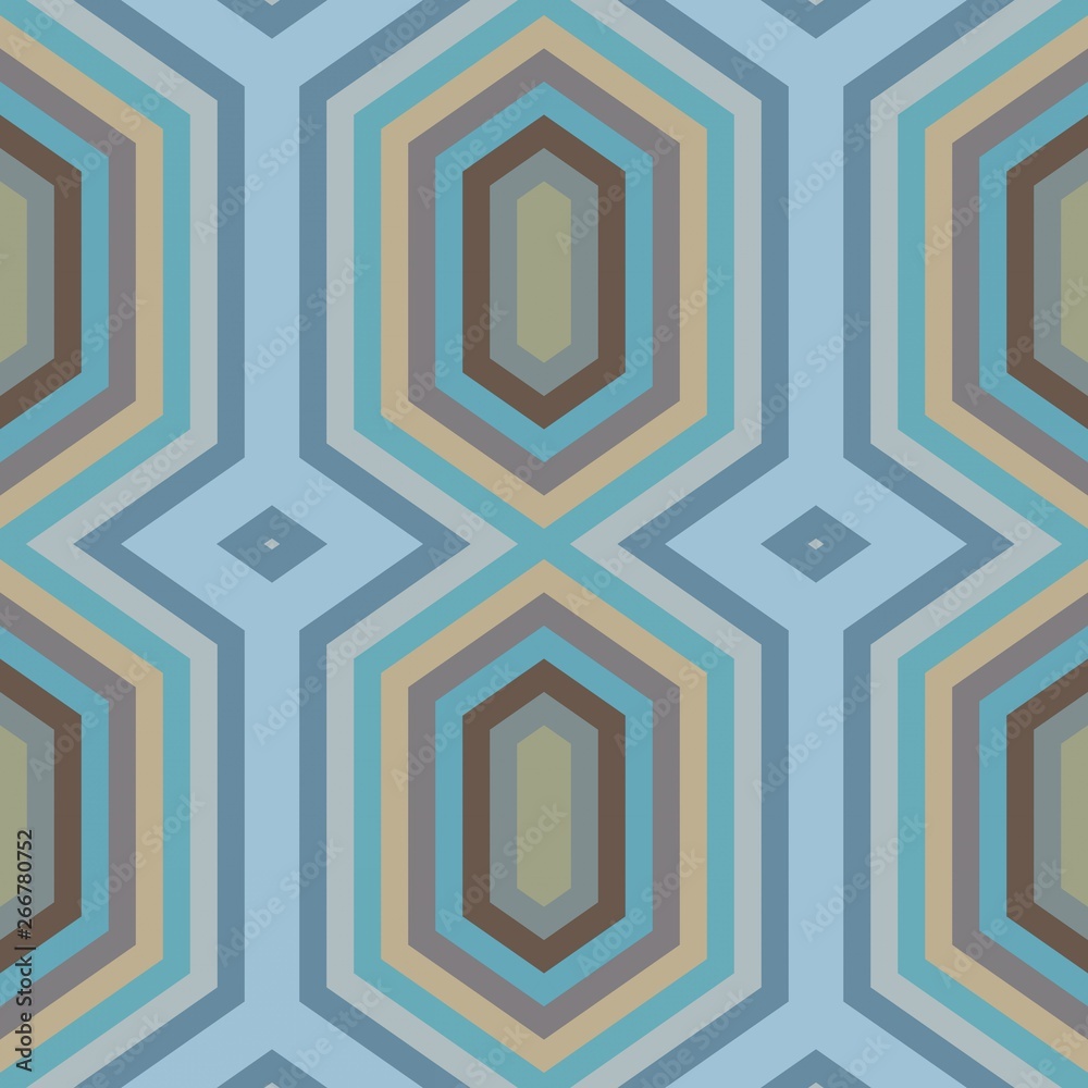 clean dark gray, tan and cadet blue colored modern seamless geometric hexagon style. pattern illustration for fashion garment design, wallpaper, wrapping paper or texture clean dark gray, tan and cadet blue colored modern seamless geometric hexagon style. pattern illustration for fashion garment design, wallpaper, wrapping paper or texture