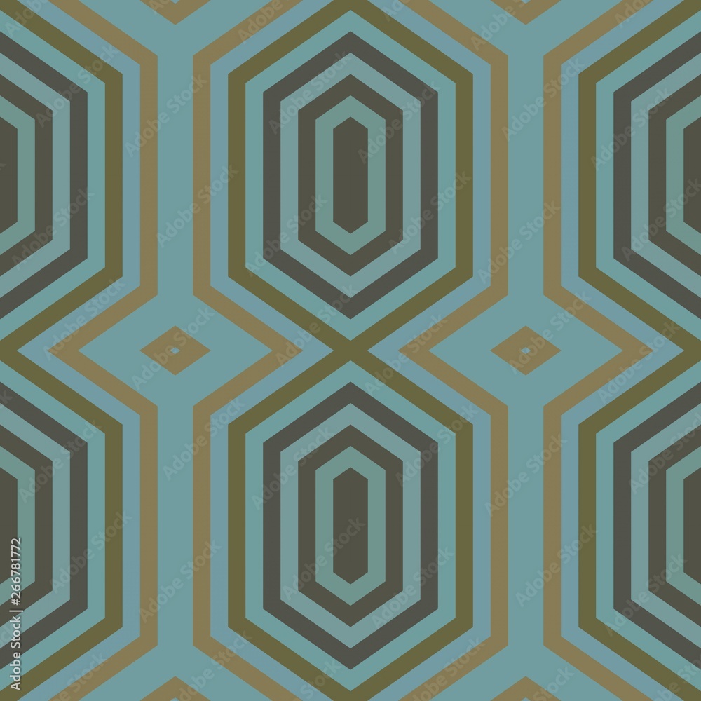 abstract hexagon backdrop style. light slate gray, dark olive green and pastel brown colors. seamless pattern for wallpaper, fashion garment design, wrapping paper or texture