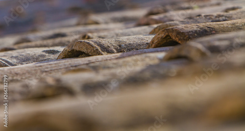 Old roof tiles backdrop