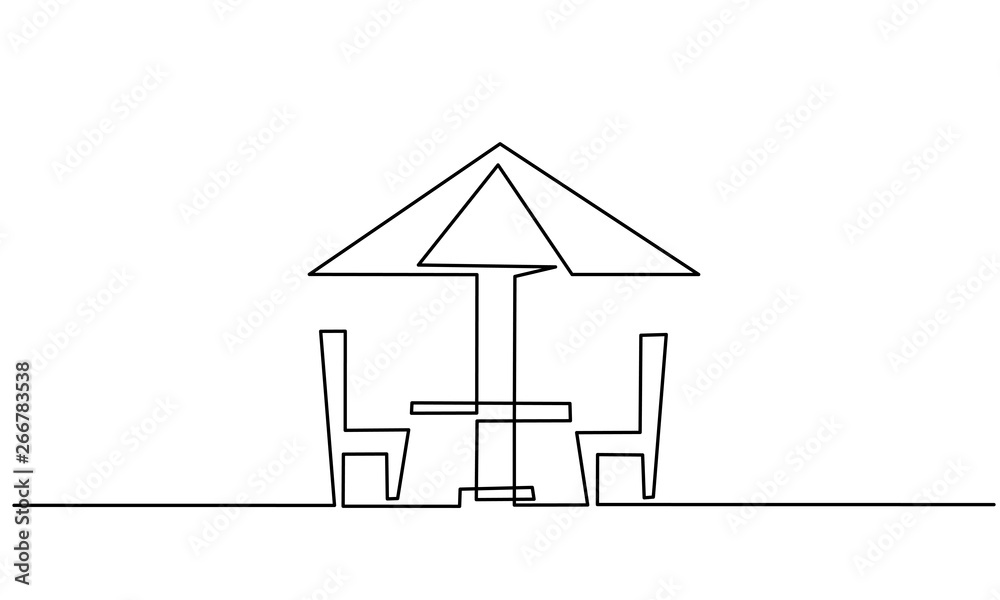 Outdoor dinning place icon on the white background Outdoor dinning place icon on the white background
