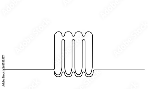 Heater battery icon, radiator on white background