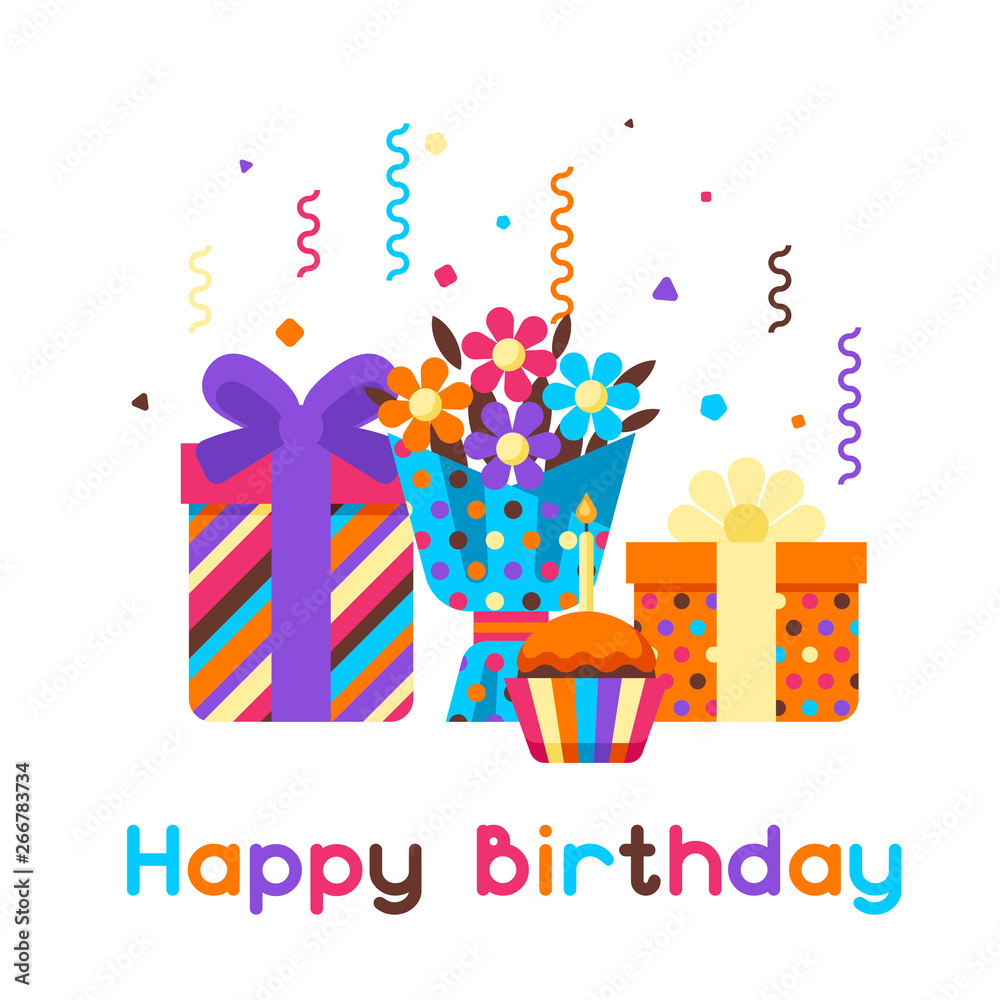 Fototapeta premium Happy Birthday greeting card.