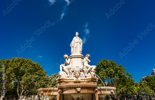 Pradier fountain at Esplanade Charles-de-Gaulle in Nimes, France