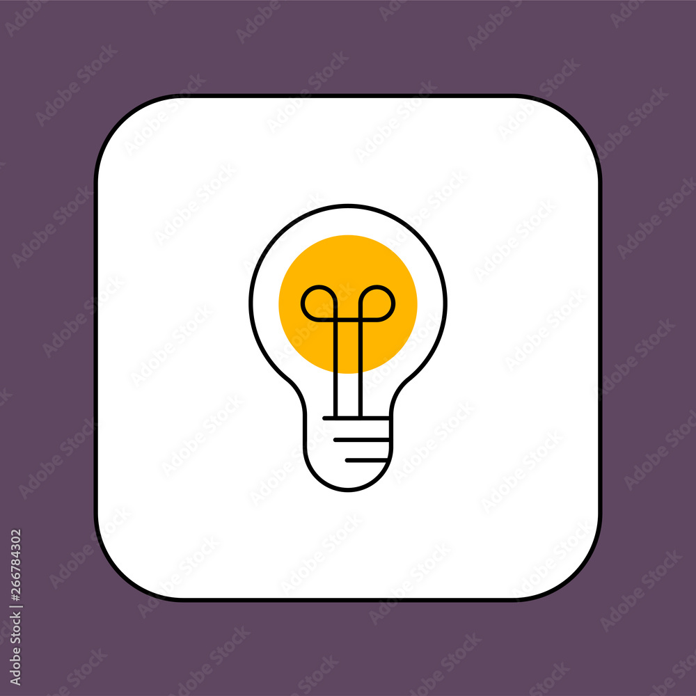 Idea icon, light bulb linear pictogram, symbol of solution and creativity