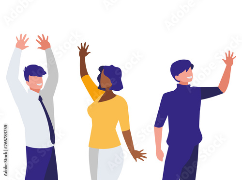 business interracial people teamwork characters