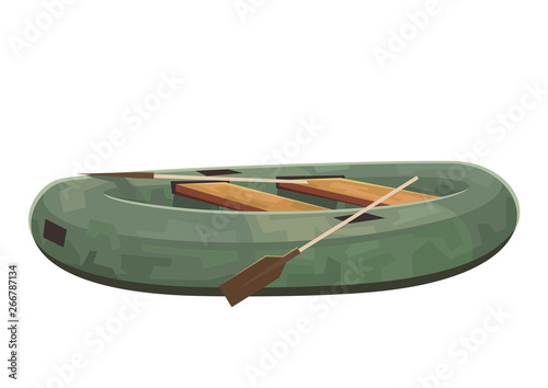 Hunting rubber boat isolated on white background