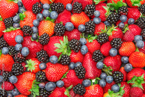 group of fresh and colored berry