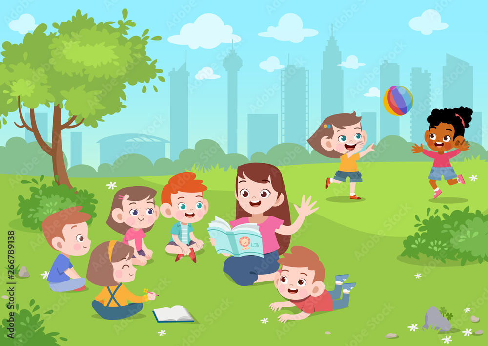 teacher read story to student vector illustration teacher read story to student vector illustration