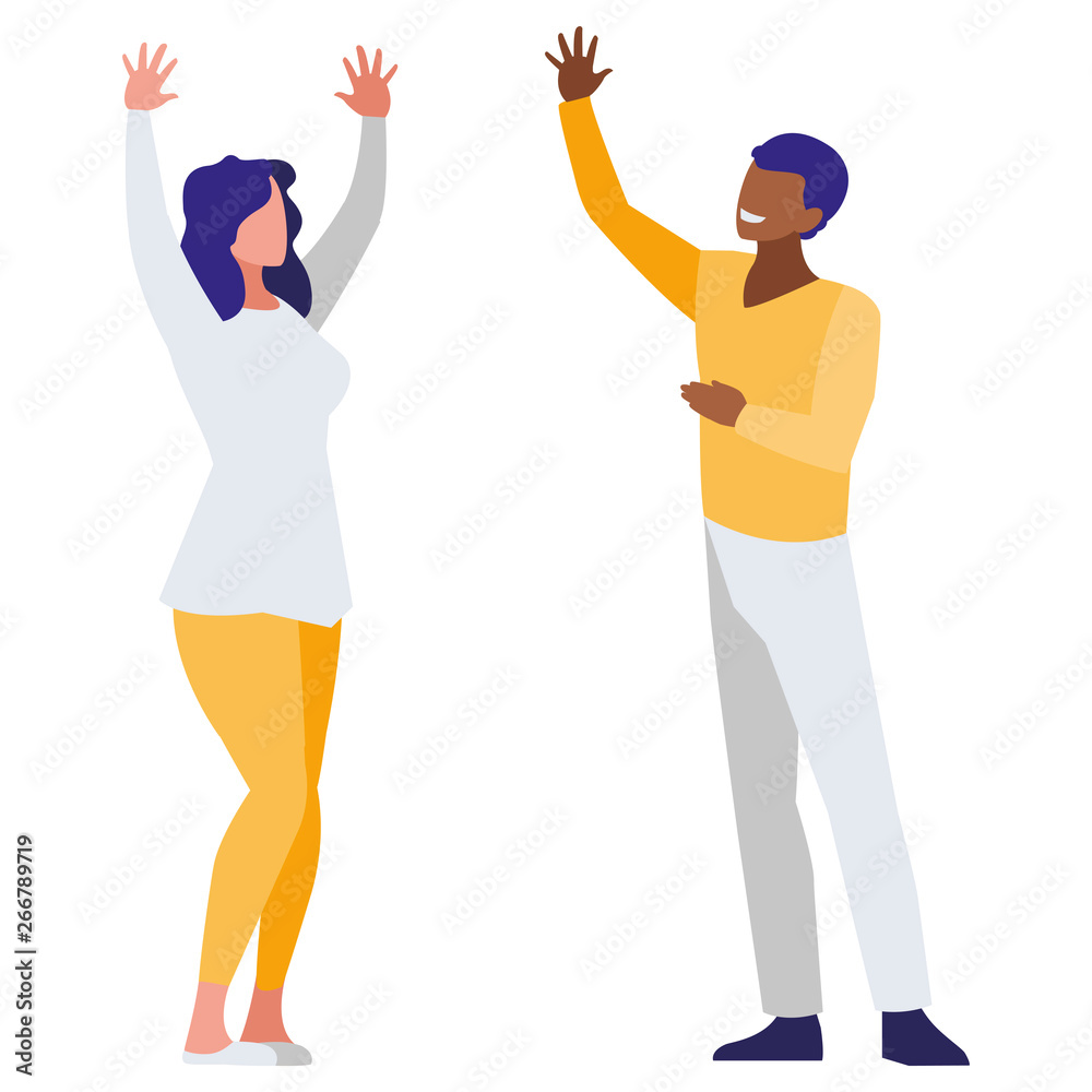 business couple interracial avatars characters business couple interracial avatars characters