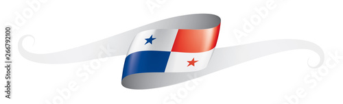 Panama flag, vector illustration on a white background