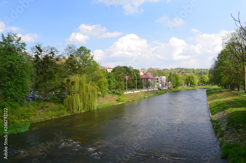 Widok Cieszyna i Olzy/View of Cieszyn town and Olza river, Silesia, Poland