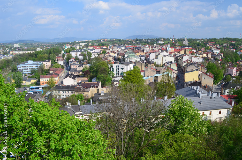 Widok centrum Cieszyna z lotu ptaka/Aerial view od Cieszyn downtown, Silesia, Poland