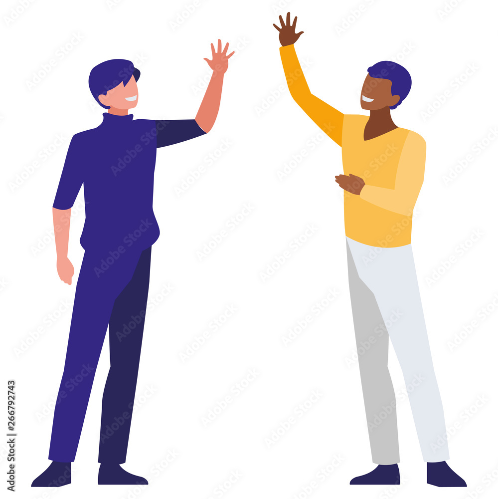 couple of interracial businessmen avatars characters couple of interracial businessmen avatars characters