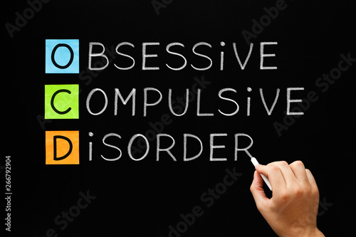 OCD - Obsessive Compulsive Disorder On Blackboard photo