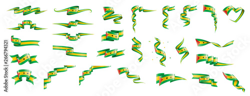 Sao Tome and Principe flag, vector illustration on a white background