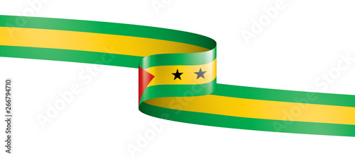 Sao Tome and Principe flag, vector illustration on a white background