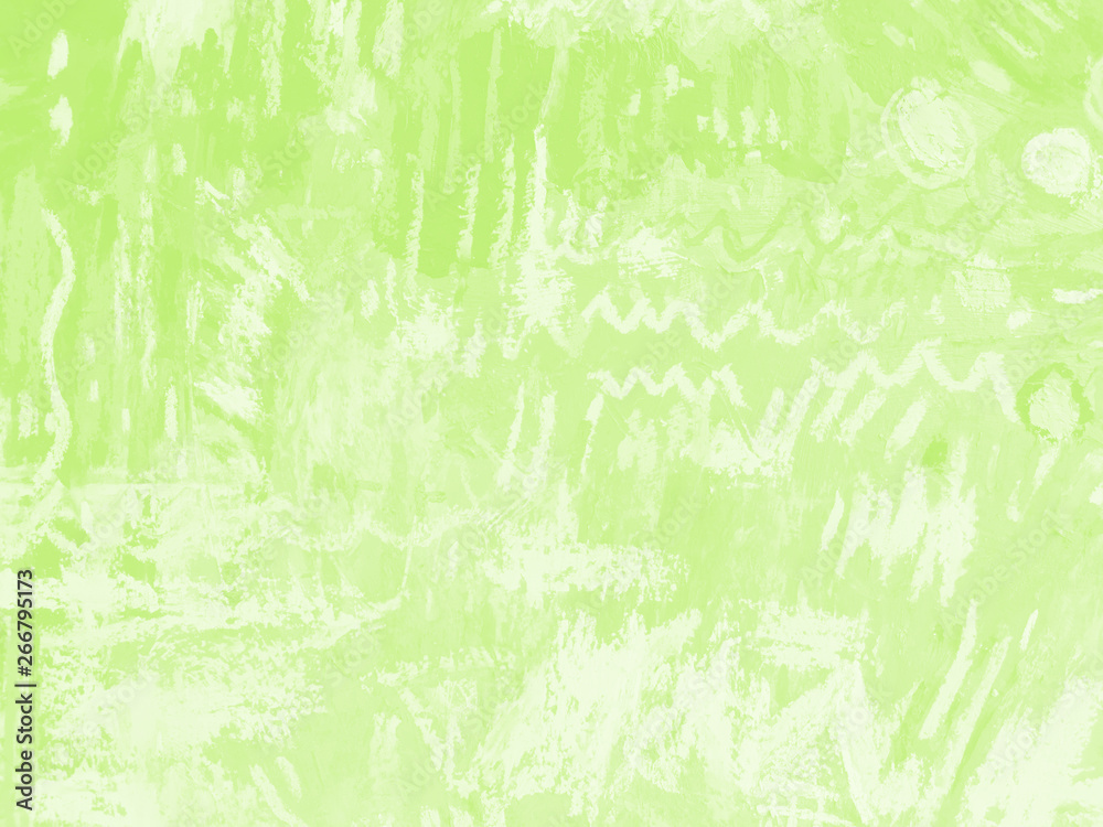 Green pencil background with white paper texture. Abstract organic hand drawn colored pencils background. Light green crayon drawings with graphite texture.