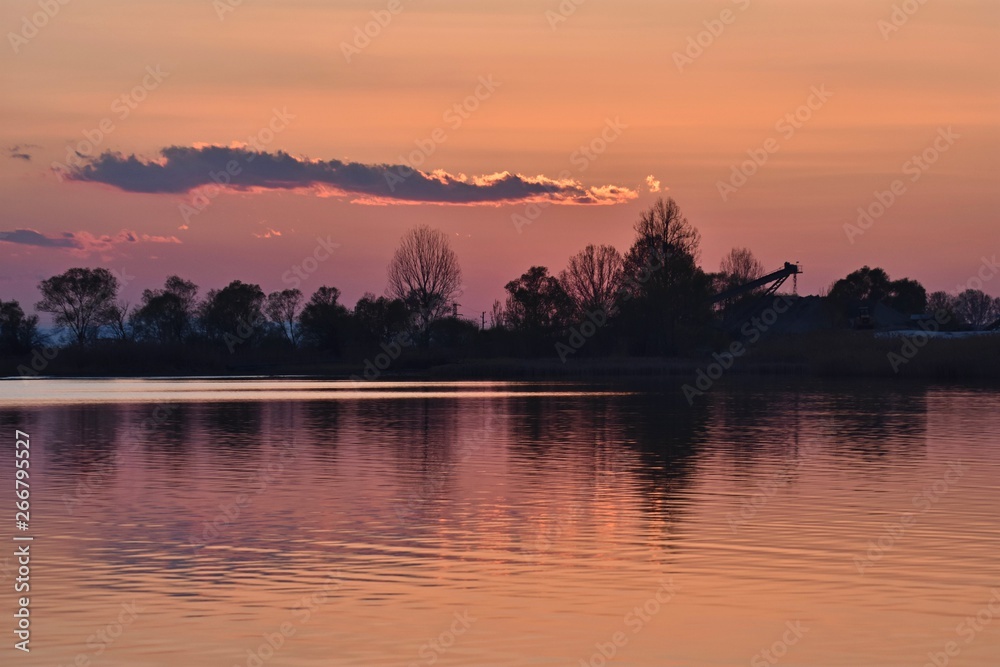 sunset over the lake sunset over the lake
