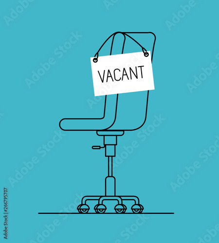 office chair with vacant message