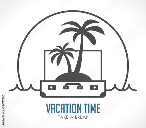 Vacation time - travel suitcase concept - travel bag
