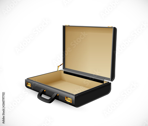 Business suitcase - finance concept - briefcase open and empty