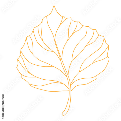 Print line sketch tree leaf vector illustration