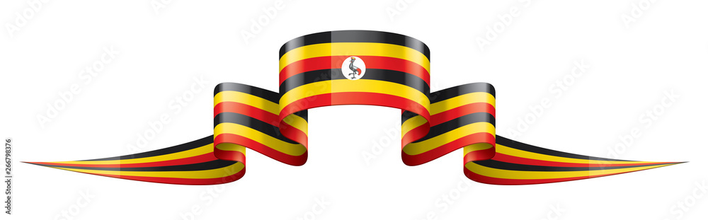 Uganda flag, vector illustration on a white background Uganda flag, vector illustration on a white background