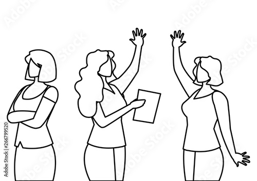 elegant businesswomen avatars characters