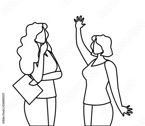 elegant businesswomen avatars characters