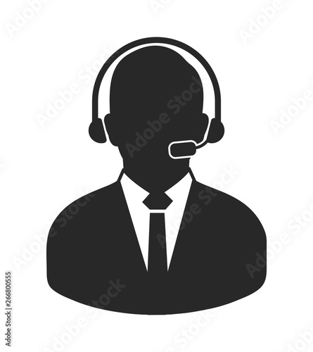 Male Costumer service icon.  Flat style vector EPS.