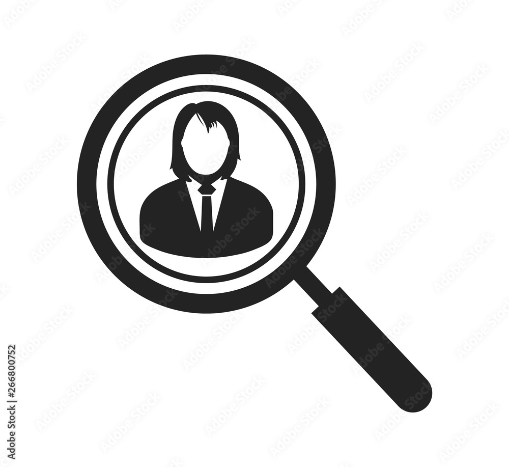 Find employee icon. Flat style vector EPS. Find employee icon. Flat style vector EPS.