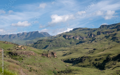 The Sani Pass which connects Underberg in South Africa to Mokhotlong in Lesotho. The Sani Pass is the highest mountain pass in the world.  photo