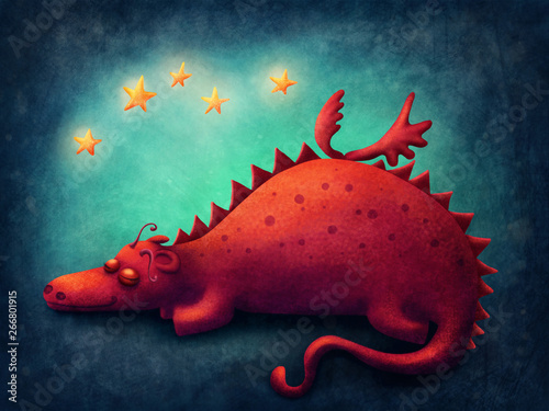 Photo Red dragon sleeping