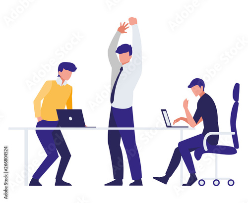group of businessmen in the office scene