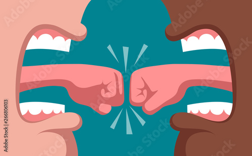 Verbal battle of opponents