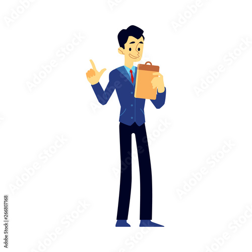 Vector male show host, newscaster emcee icon