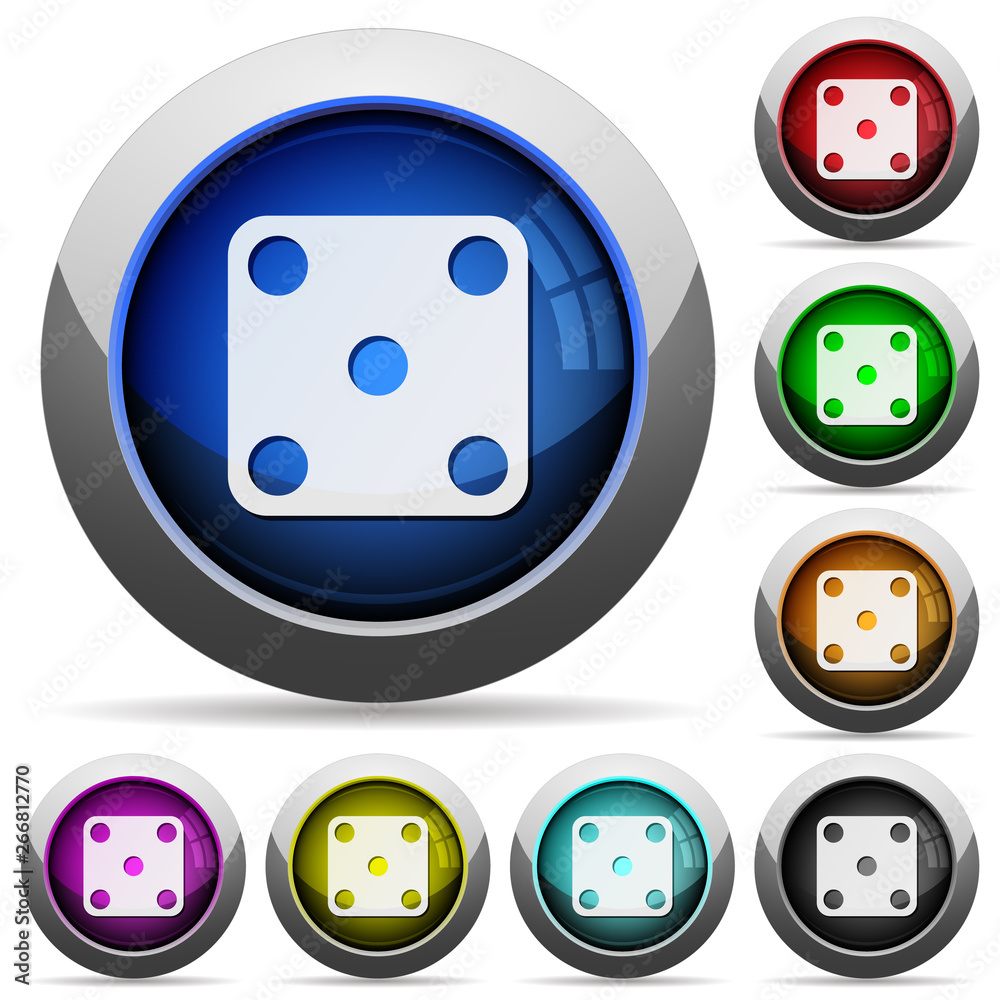 Domino five round glossy buttons Domino five round glossy buttons