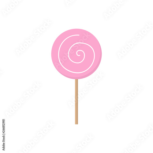 Cute hand drawn candy lollipop, vector graphic illustration icon. Isolated. 