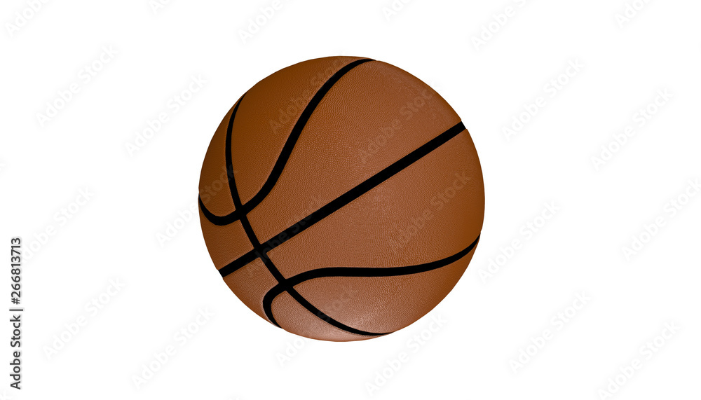 Basketball isolated on white background and sports fitness - 3D rendering