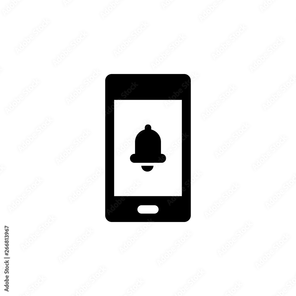 Phone, bell, ringtone vector icon. Simple element illustration from UI  concept. Mobile concept vector illustration. Phone, bell, ringtone vector  icon Stock Vector | Adobe Stock