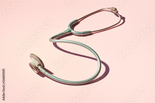 Stethoscope on Pink Background  Table  photo