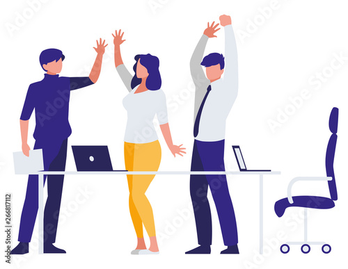 business people teamwork in the office scene