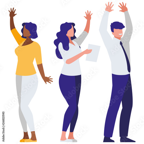 business interracial people teamwork characters
