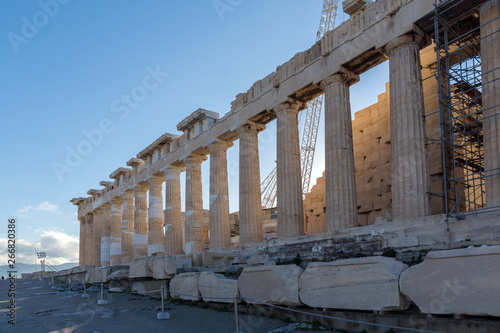 Ancient Building of The Parthenon in the Acropolis of Athens, Attica, Greece